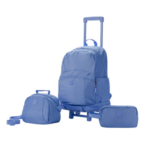 Kit Escolar Totto: Mochila + Estuche + Lonchera Resistente Blanco con Verde-0