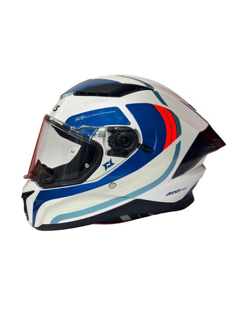 Casco de Moto Axxis Panther SV Tribute Blanco Azul-1