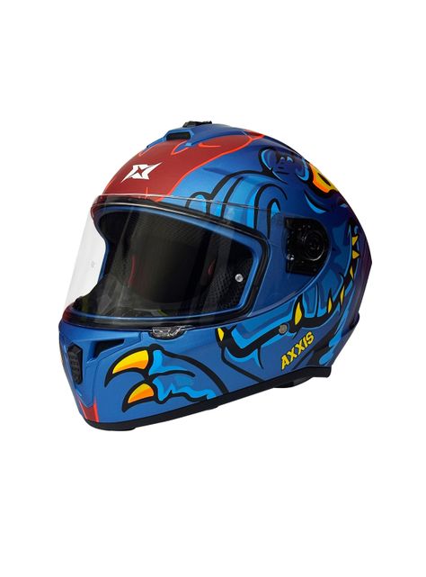 Casco Axxis Draken S Dinotoon C7 Azul Mate-0
