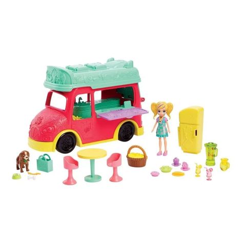 Polly Pocket Food Truck 2 En 1, Batidos Y Café Mattel-1