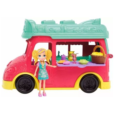 Polly Pocket Food Truck 2 En 1, Batidos Y Café Mattel-6