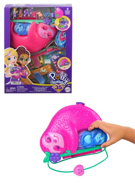 Muñeca Polly Pocket Estuche De Bolso 2 En 1 Familia De Perezosos de Mattel-0