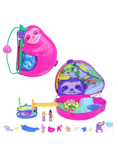 Muñeca Polly Pocket Estuche De Bolso 2 En 1 Familia De Perezosos de Mattel-3