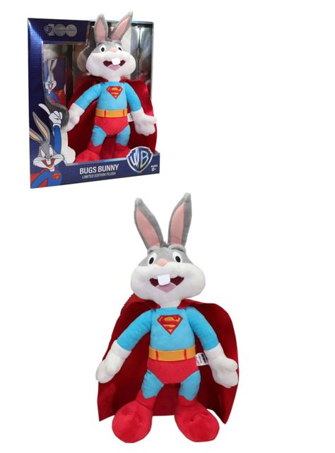 Peluche Bugs Bunny Superman 35 Cm 100 Años de Warner Bross de HeadStart-0