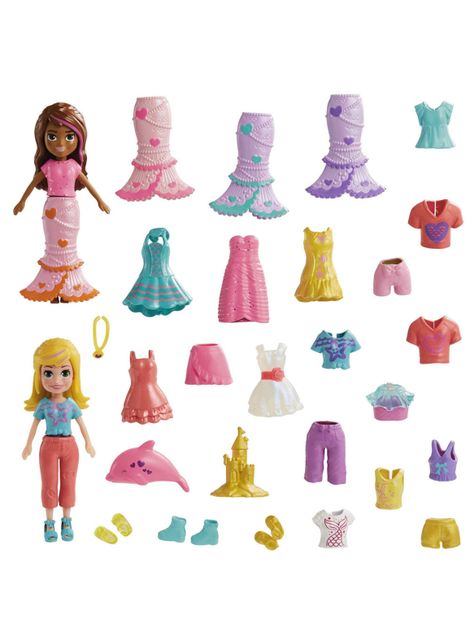 Muñeca Polly Pocket Set De Moda de Sirena Brillante de Mattel-1