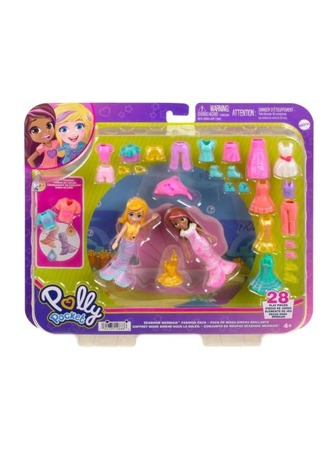 Muñeca Polly Pocket Set De Moda de Sirena Brillante de Mattel-2