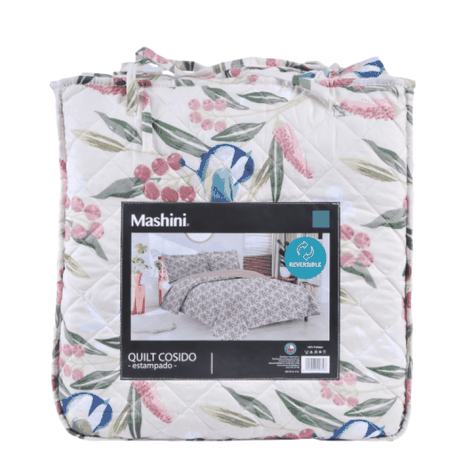 Quilt 1.5 Plazas Cosido Patchwork Begonia-4