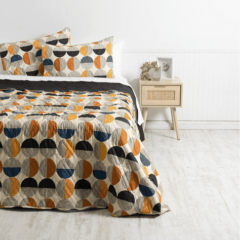 Quilt 1.5 Plazas Microfibra Estampado Circle-0
