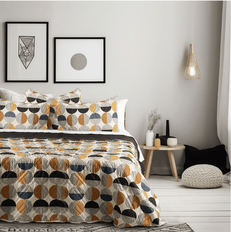 Quilt 1.5 Plazas Microfibra Estampado Circle-1