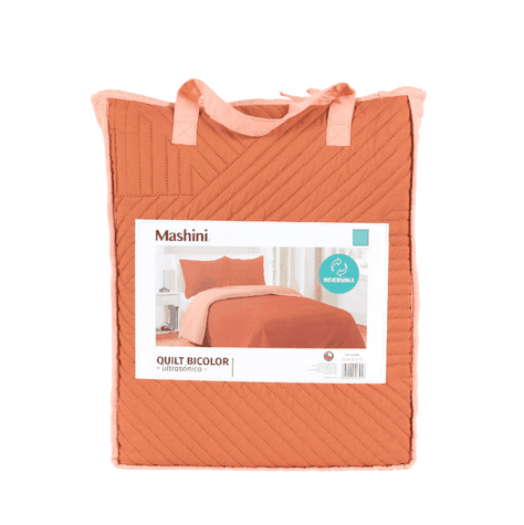 Quilt 2 Plazas Microfibra Terracota-Coral-3