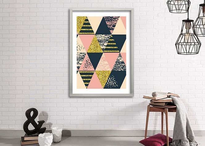 Cuadro 40x30 cm ilustración Rosa triangular-1