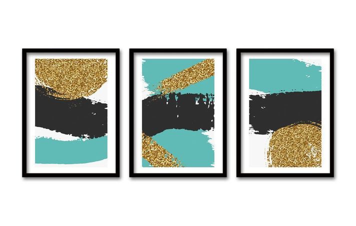 Cuadro Trio Negro 70x50cms Gold-0