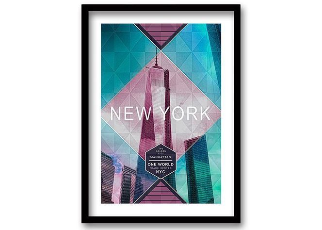 Cuadro 40x30 cm ilustración New york-0