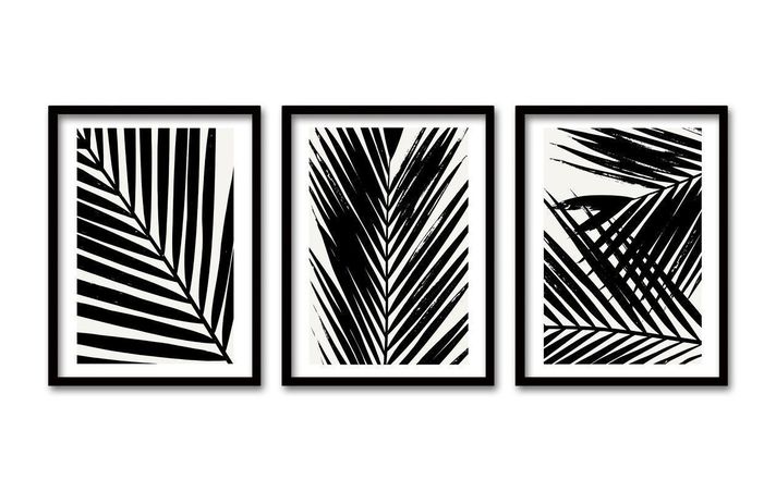 Cuadro Trio Negro 50x35cms Palmas BN-0