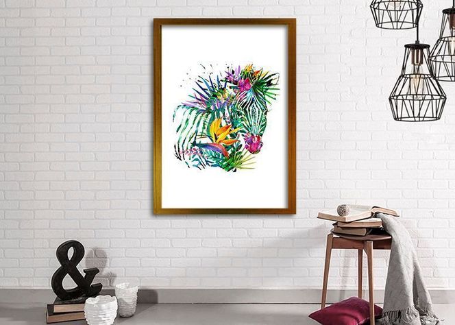 Cuadro 50x35 cm ilustración Color zebra-1