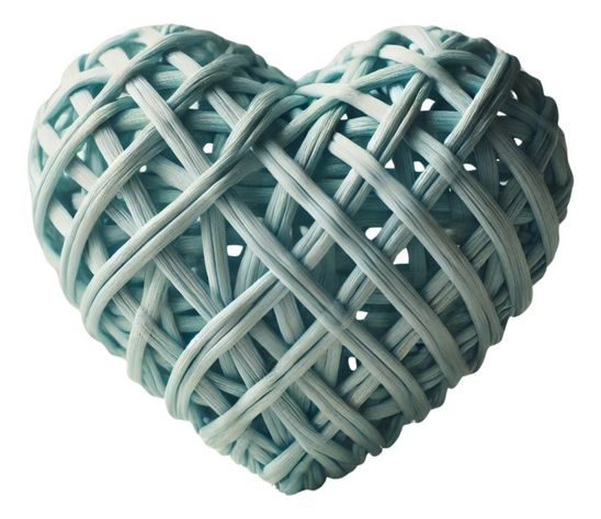 Set de 5 Corazón Decorativo Mimbre Pared Colgante 20cm Jhn-0