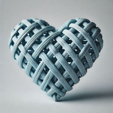 Set de 5 Corazón Decorativo Mimbre Pared Colgante 20cm Jhn-4
