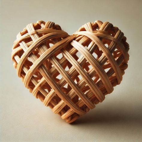 Set de 3 Corazón Decorativo Mimbre Colgante Pared 25cm Jhn-2