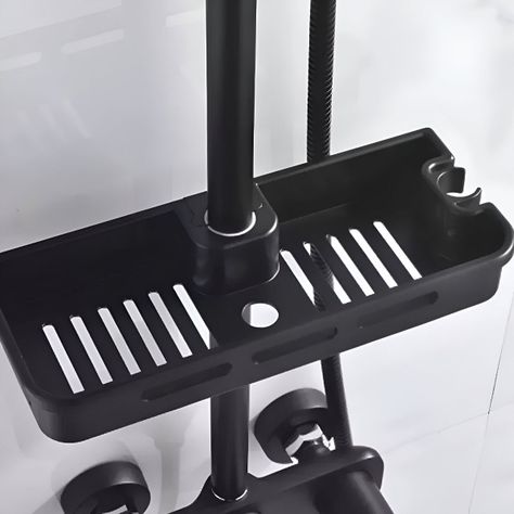 Ducha Columna Moderna Cuadrado Negro Mate 3 Funciones Jhn-5