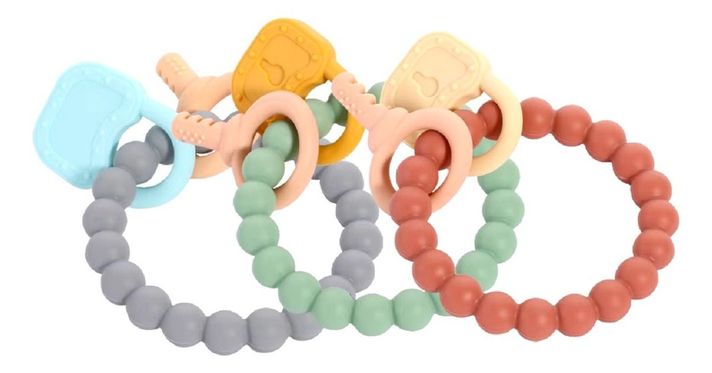 Set de 3 Mordedor Silicona Pulsera Bebé Alivio Encías Jhn-0