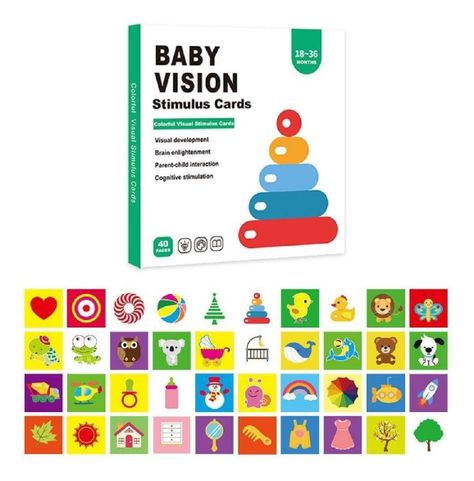 Set de 6 Tarjetas Estimulación Visual Bebé 18-36 Meses Jhn-0