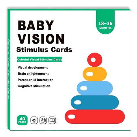 Set de 6 Tarjetas Estimulación Visual Bebé 18-36 Meses Jhn-1