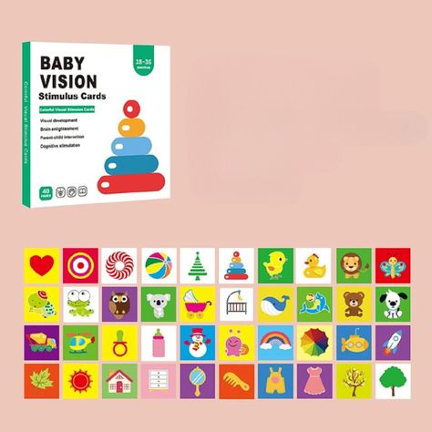 Set de 6 Tarjetas Estimulación Visual Bebé 18-36 Meses Jhn-3