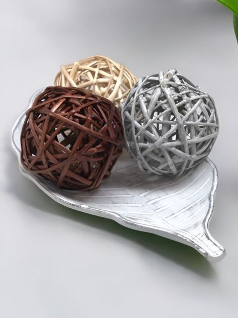 Bolas Decorativas Mimbre Cuencos Adornos Set de 5 Jhn-7