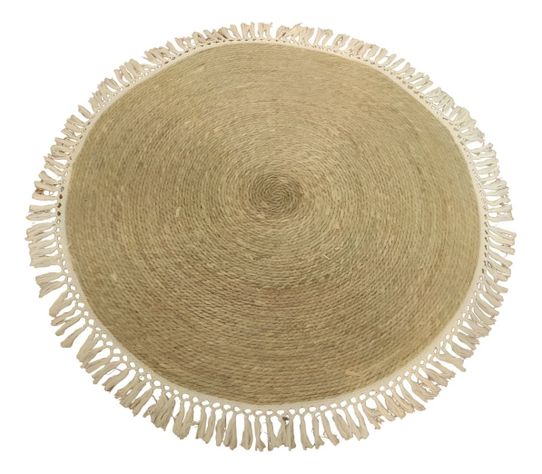 Alfombra Yute Fibra Natural Redonda Decoración 120cm Jhn-0