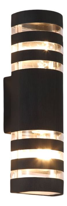 Lámpara Pared Moderna Exterior Semicilíndrica Negro Jhn-0