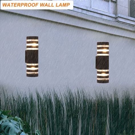 Lámpara Pared Moderna Exterior Semicilíndrica Negro Jhn-3