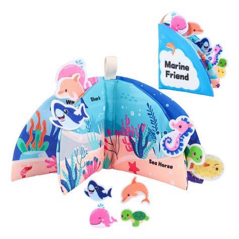 Set de 2 Libro Tela Bebé Educativo Sensorial Lavable Jhn-1