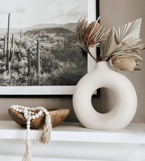 Jarrón Florero Cerámica Blanca Decoración Moderna 15,5cm Jhn-3