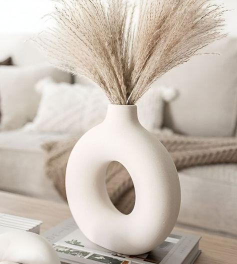 Jarrón Florero Cerámica Blanca Decoración Moderna 15,5cm Jhn-6