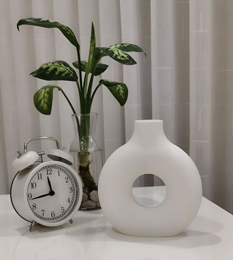 Jarrón Florero Cerámica Blanca Decoración Moderna 15,5cm Jhn-8