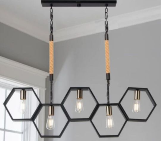 Lámpara Colgante Techo 5 Luces E27 Moderno Geométrico Jhn-1