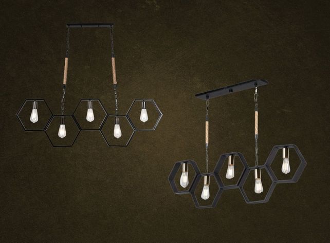 Lámpara Colgante Techo 5 Luces E27 Moderno Geométrico Jhn-6