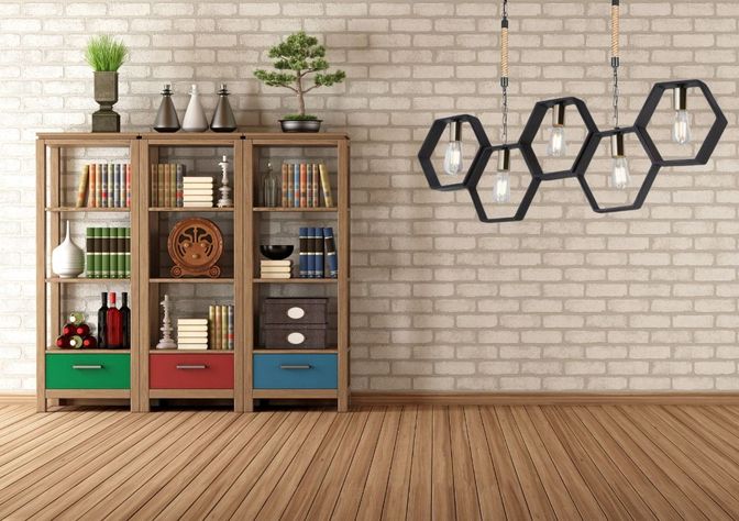 Lámpara Colgante Techo 5 Luces E27 Moderno Geométrico Jhn-8