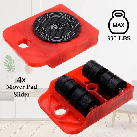 Set 2 Elevador Carretilla Muebles Acero Ergonomico Hogar Lau-4