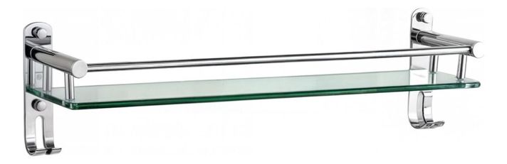 Estante Organizador Baño Vidrio Acero Inoxidable 40cm Jhn-0