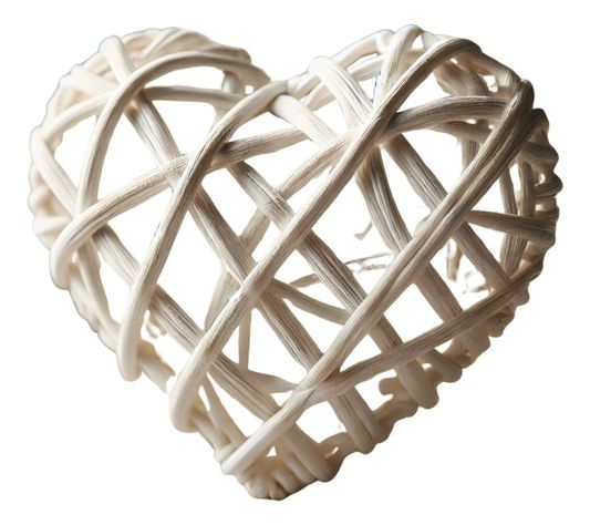 Corazón Decorativo Mimbre Pared Colgante 40cm Jhn-6