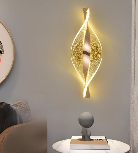 Lámpara Pared Moderna Aplique Dorado Decoración LED Jhn-3