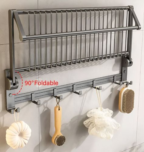 Toallero Baño 20 Pulgadas Doble Plegable Barra Toalla Jhn-4