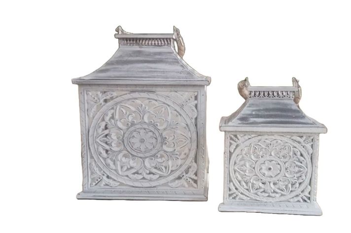 Set Portavelas Vintage Decorativo Faroles Velas Exterior Lau-0