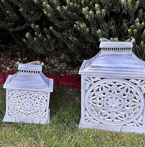 Set Portavelas Vintage Decorativo Faroles Velas Exterior Lau-3