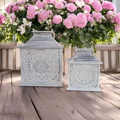 Set Portavelas Vintage Decorativo Faroles Velas Exterior Lau-5