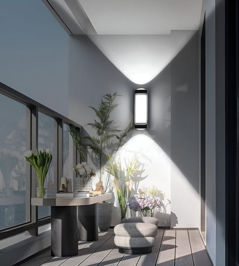 Aplique Decorativo Pared LED Lámpara Negro Moderno Jhn-3