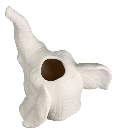 Maceta Cerámica Elefante Blanco Decoración Jhn-1