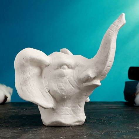 Maceta Cerámica Elefante Blanco Decoración Jhn-2