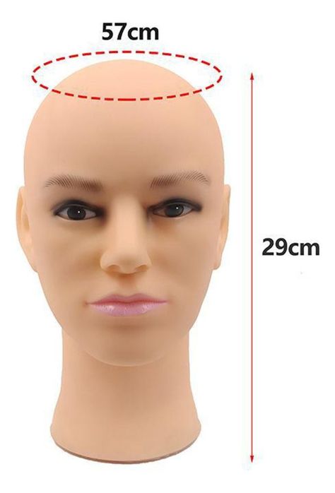 Cabeza Maniquí Calvo Peluca Profesional Jhn-1